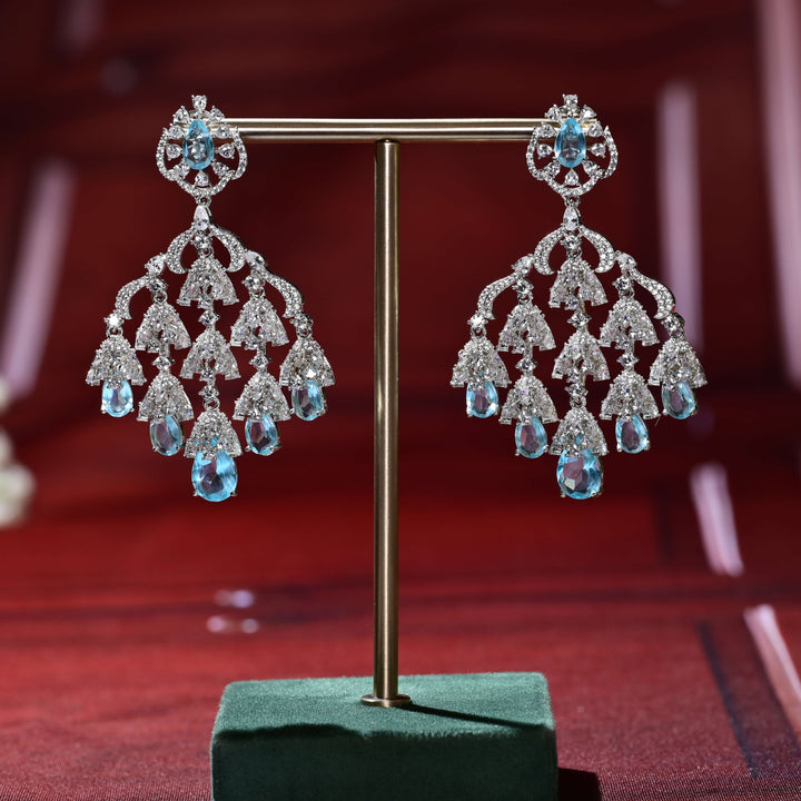 CZ White Gold Earrings