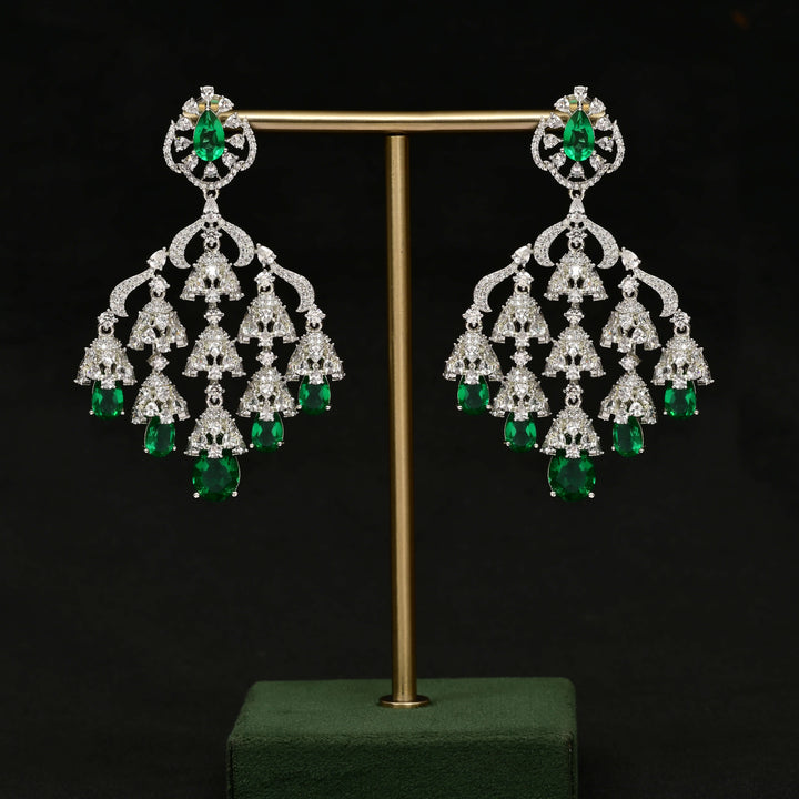 CZ White Gold Earrings