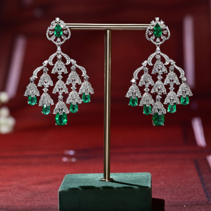 CZ White Gold Earrings