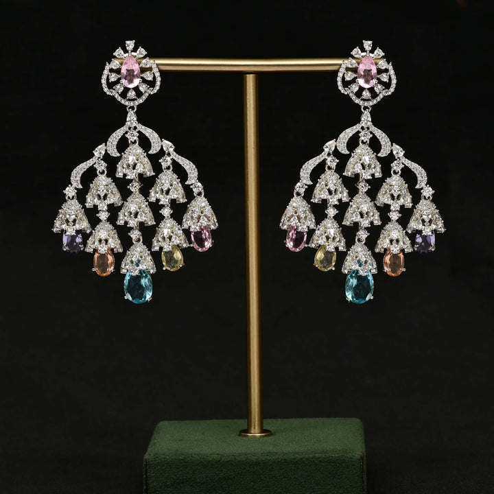 CZ White Gold Earrings