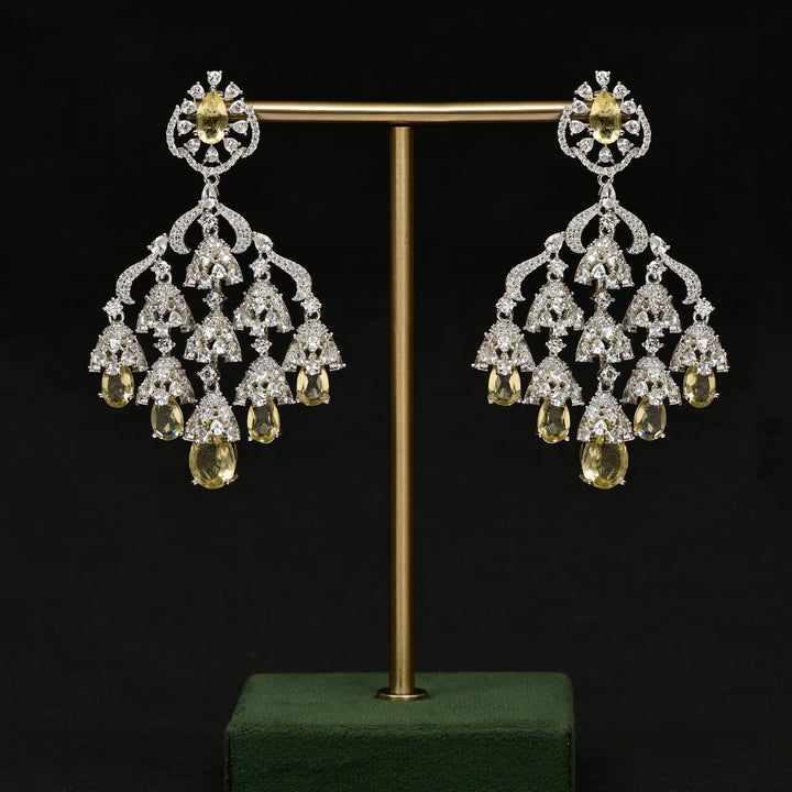 CZ White Gold Earrings