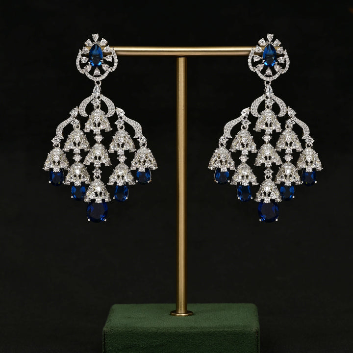 CZ White Gold Earrings