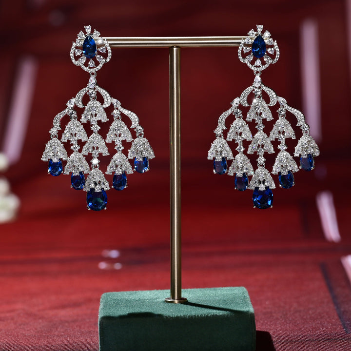 CZ White Gold Earrings