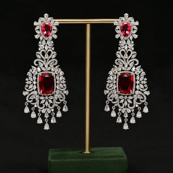 CZ White Gold Earrings