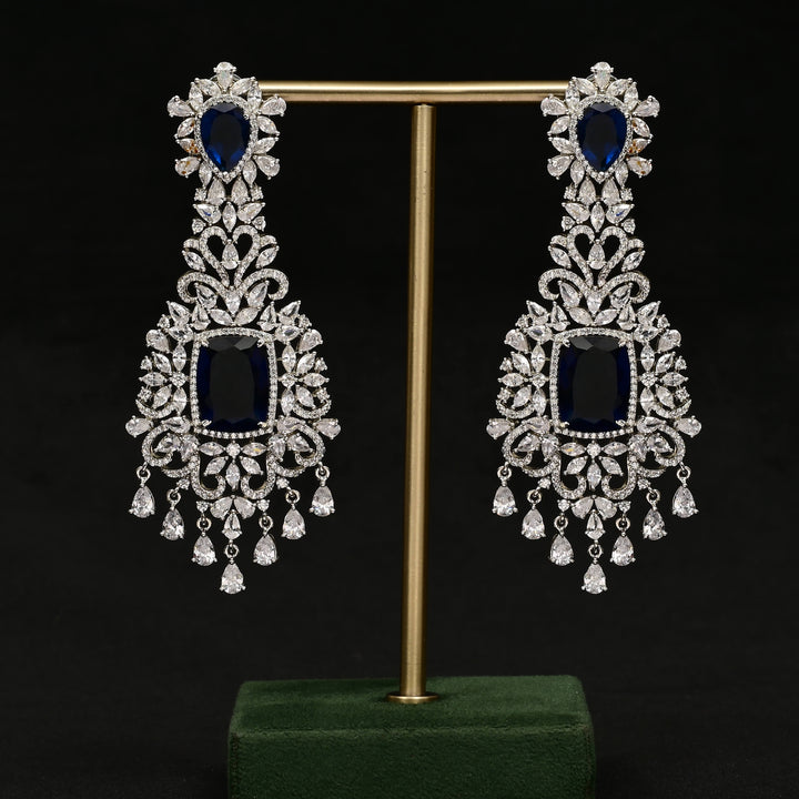 CZ White Gold Earrings