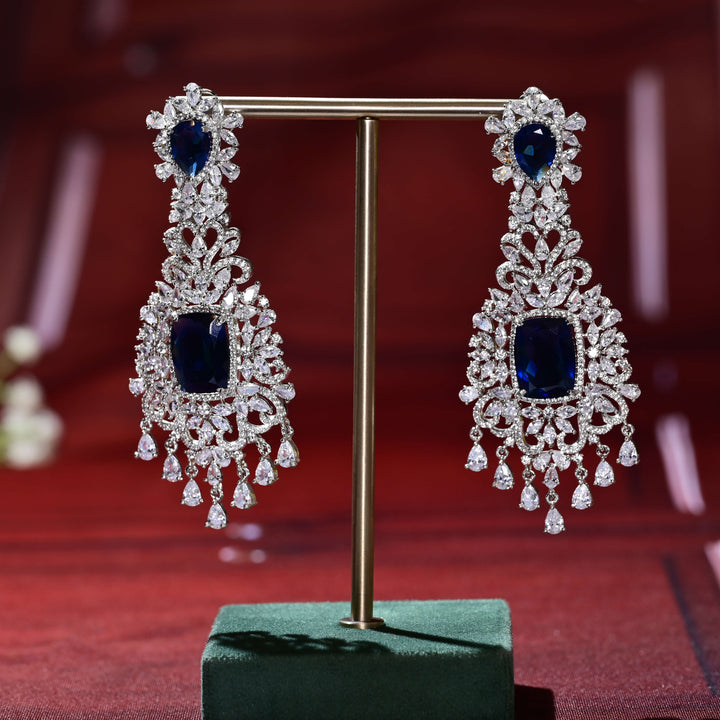 CZ White Gold Earrings