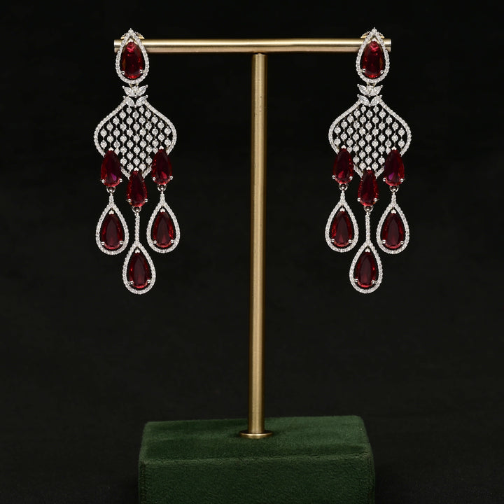 CZ white Gold Earrings