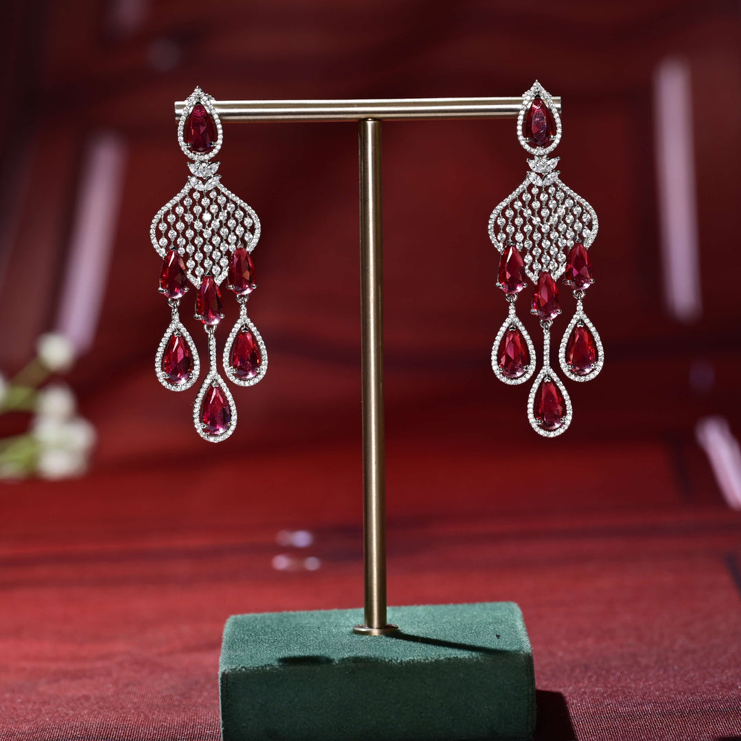 CZ white Gold Earrings