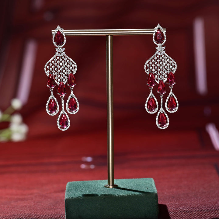 CZ white Gold Earrings