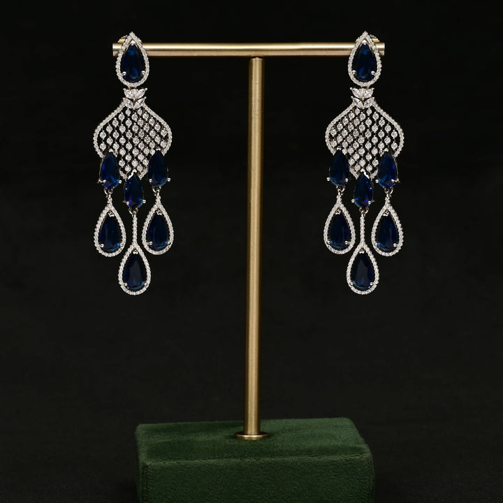 CZ White Gold Earrings