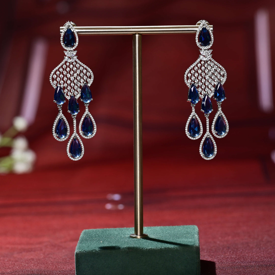 CZ White Gold Earrings