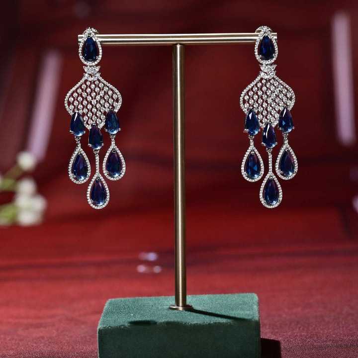 CZ White Gold Earrings