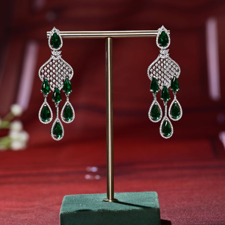 CZ White Gold Earrings