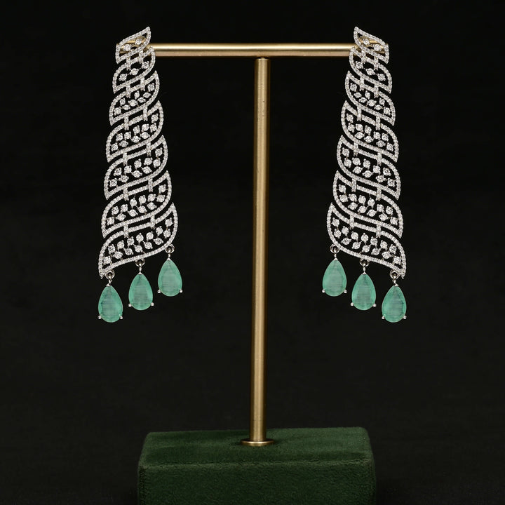 CZ White Gold Earrings