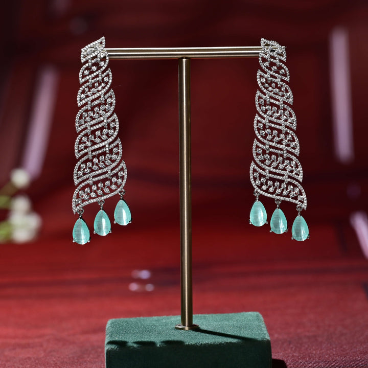 CZ White Gold Earrings