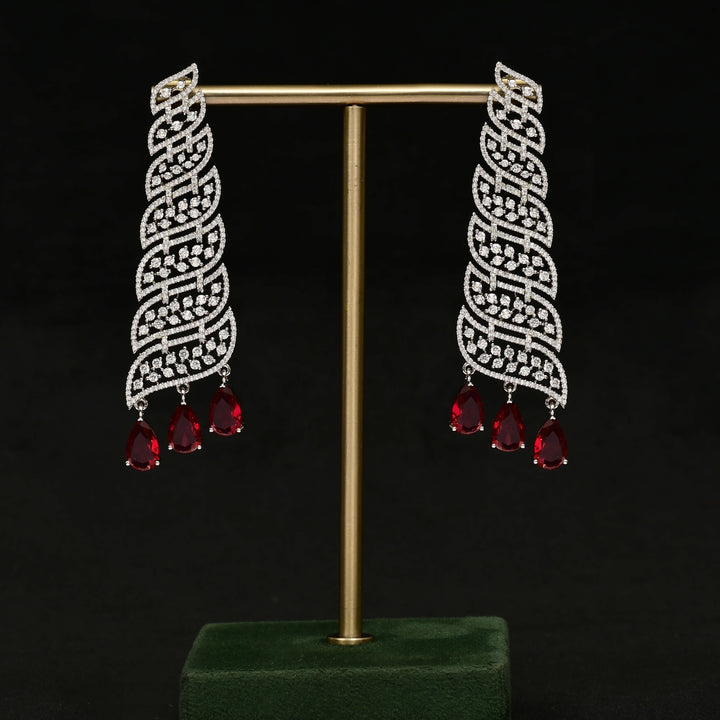 CZ White Gold Earrings