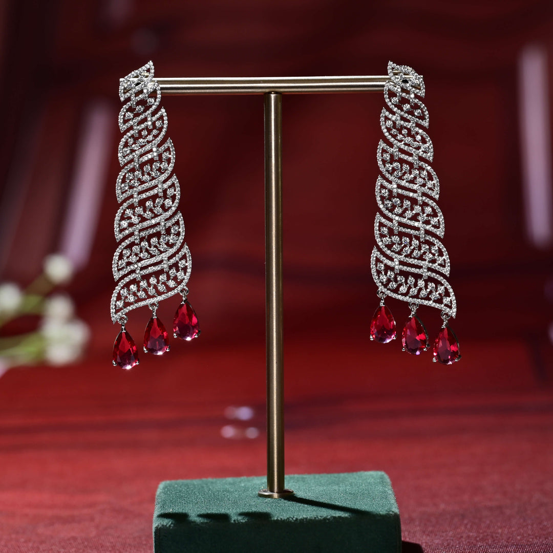 CZ White Gold Earrings