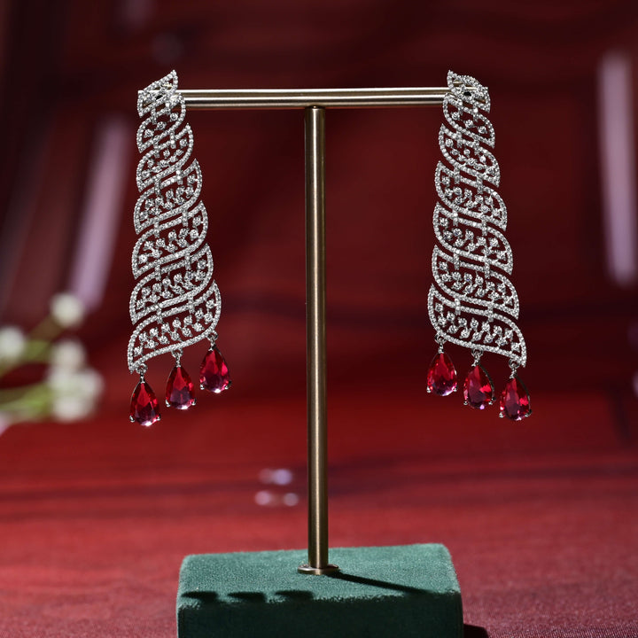 CZ White Gold Earrings