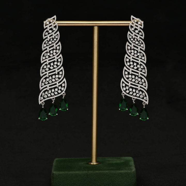 CZ White Gold Earrings
