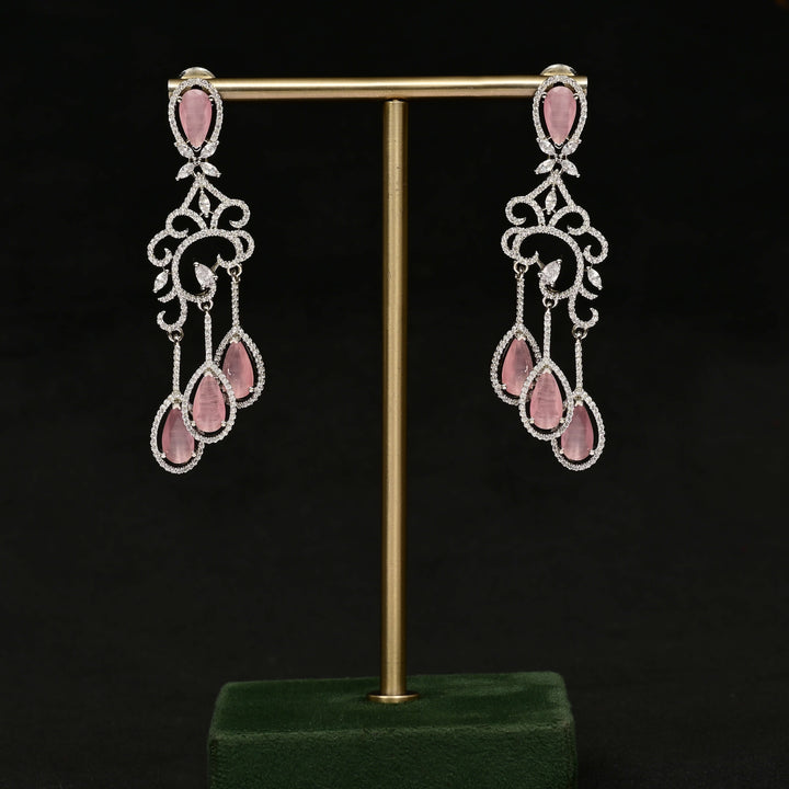 CZ White Gold Earrings