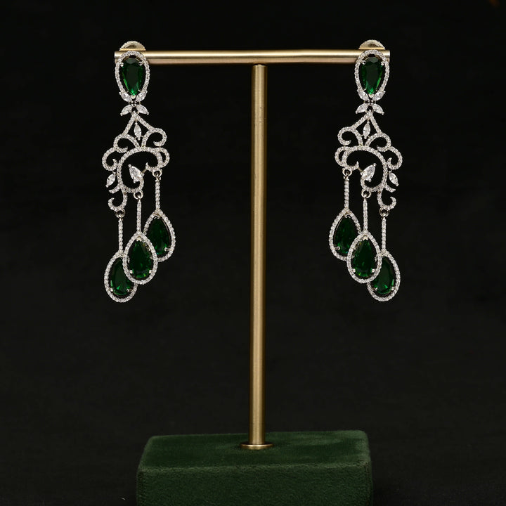 CZ white Gold Earrings