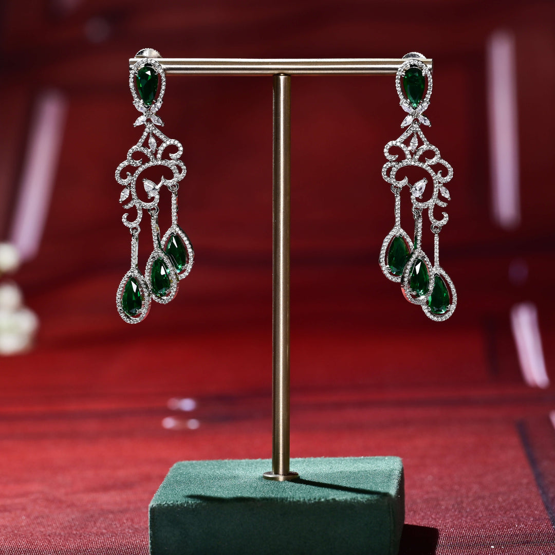 CZ white Gold Earrings