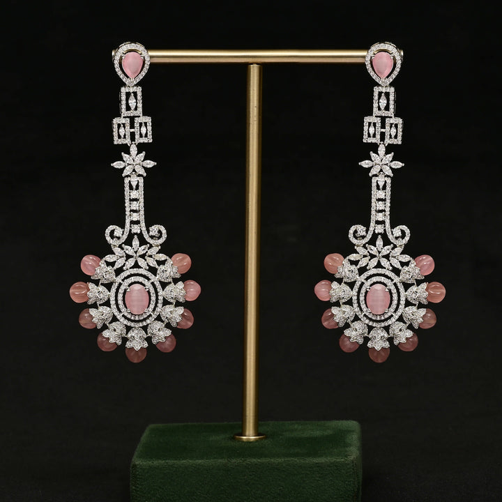 CZ White Gold Earrings