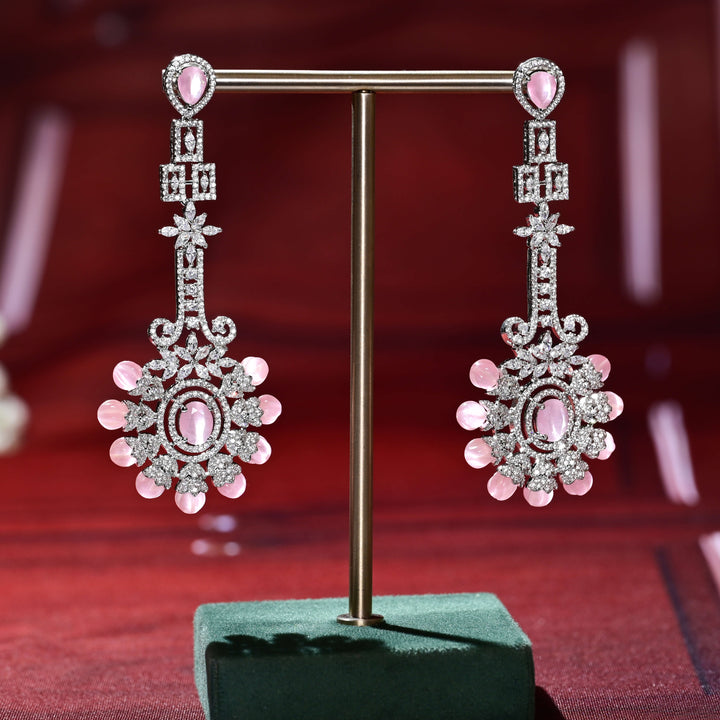 CZ White Gold Earrings