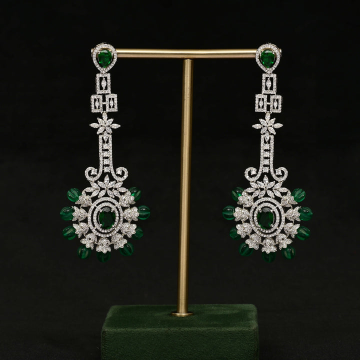 CZ White Gold Earrings