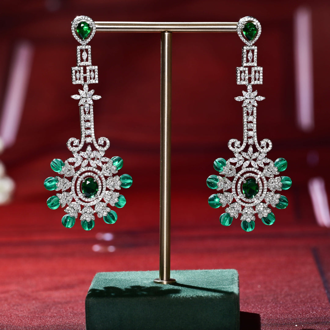 CZ White Gold Earrings