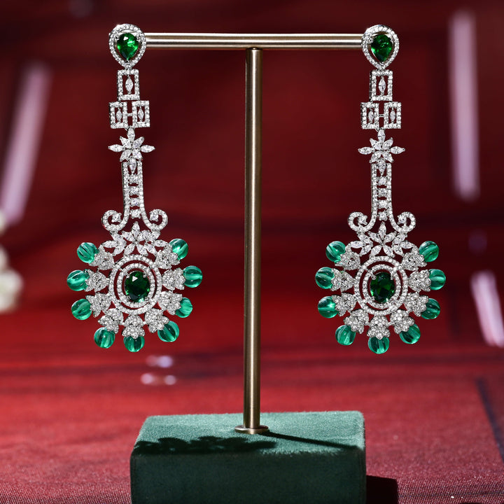 CZ White Gold Earrings