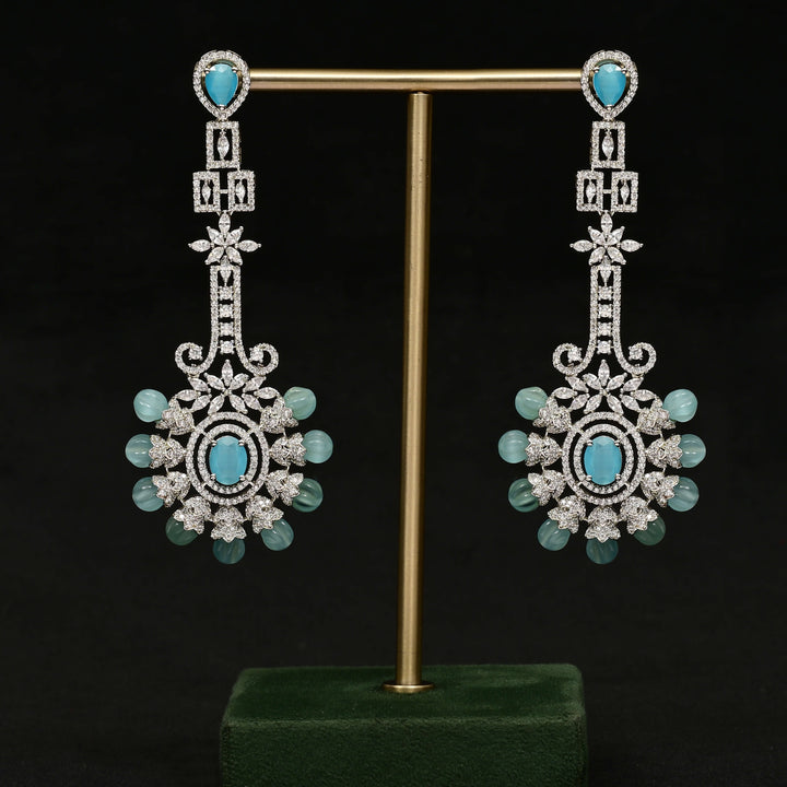 CZ White Gold Earrings