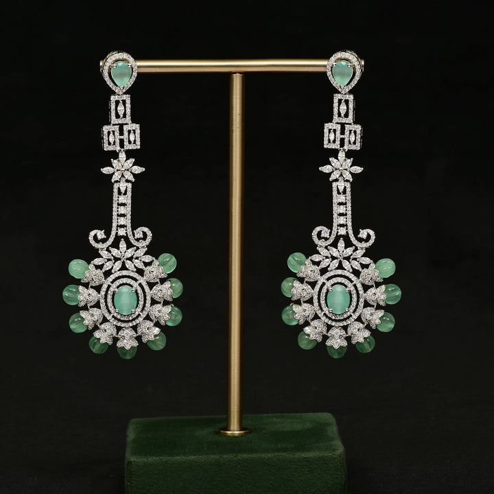 CZ White Gold Earrings