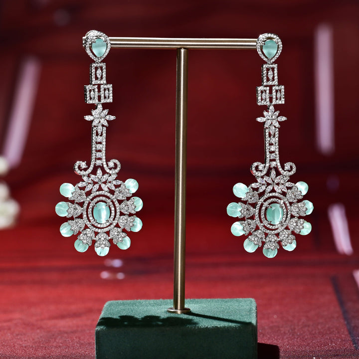 CZ White Gold Earrings