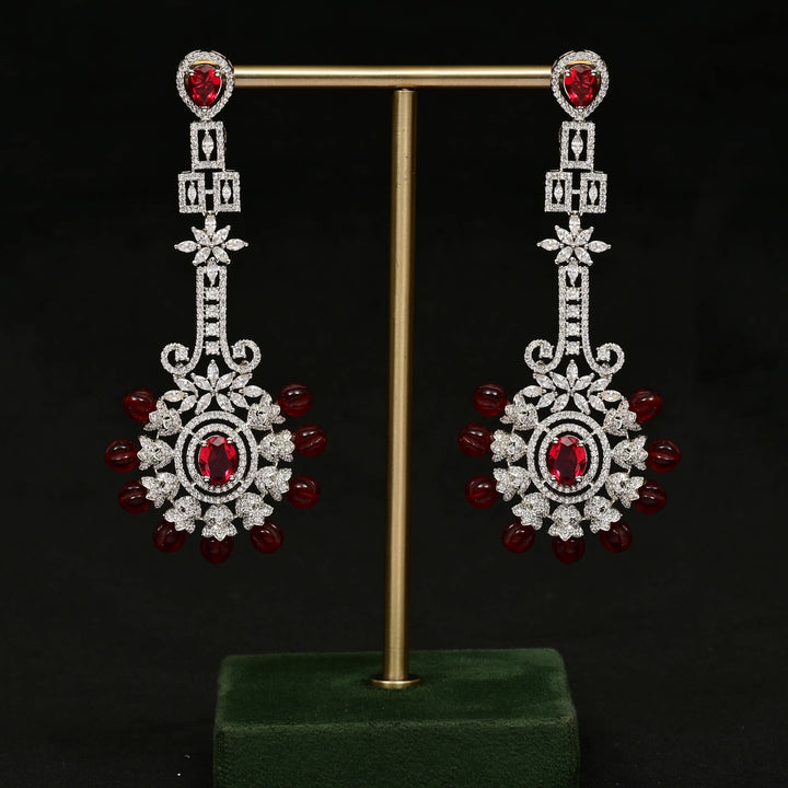 CZ White Gold Earrings