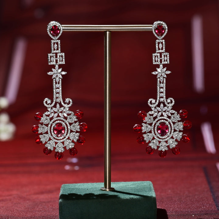 CZ White Gold Earrings