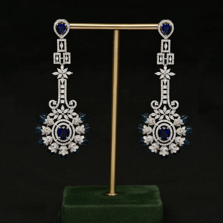 CZ White Gold Earrings