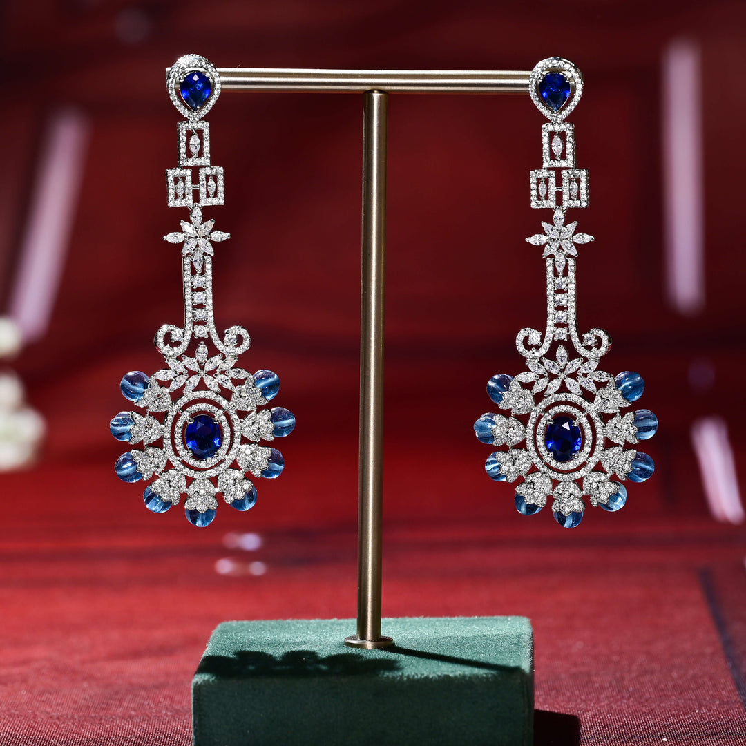 CZ White Gold Earrings