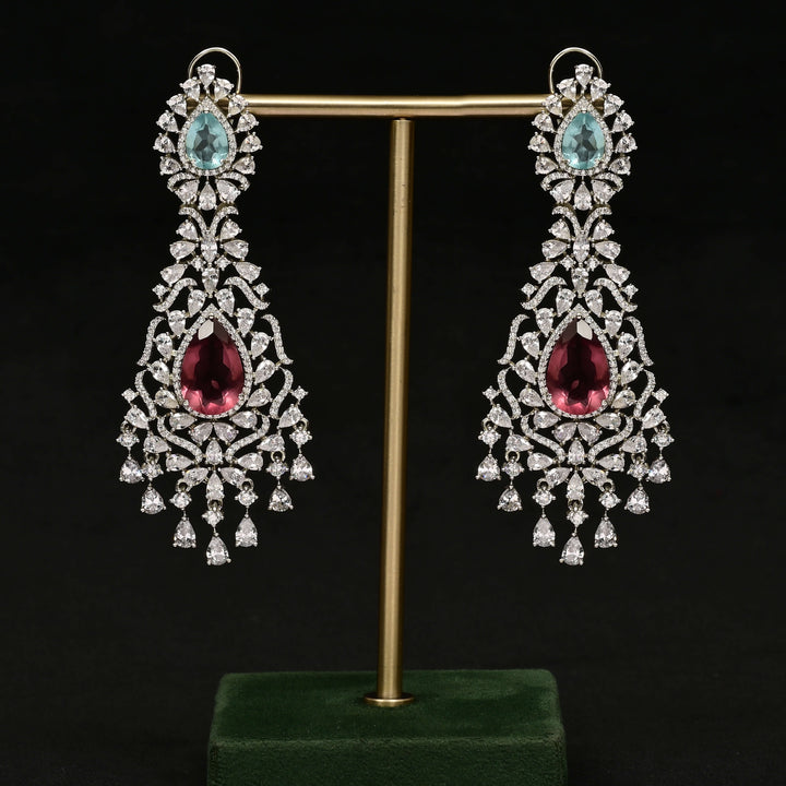 CZ White Gold Earrings