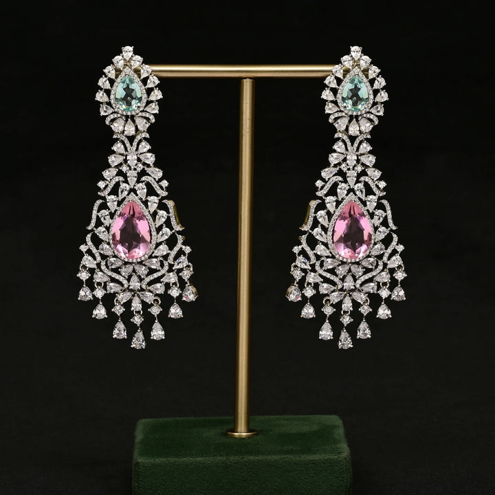 CZ White Gold Earrings