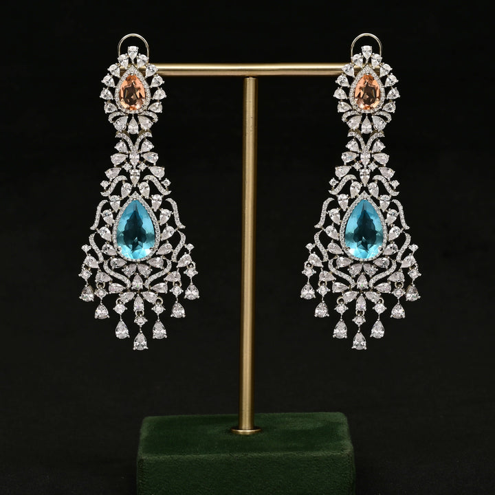 CZ White Gold Earrings