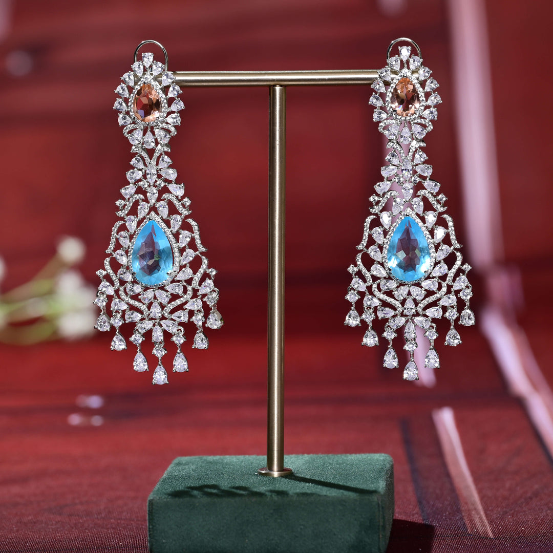 CZ White Gold Earrings