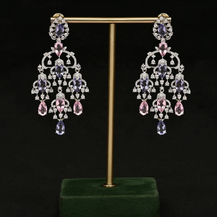 CZ white Gold Earrings