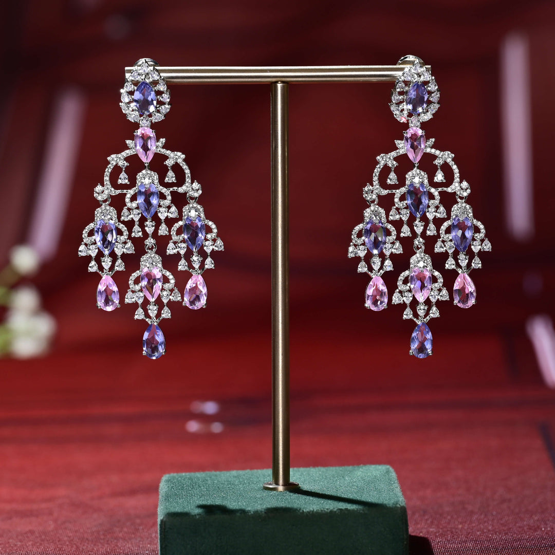 CZ white Gold Earrings