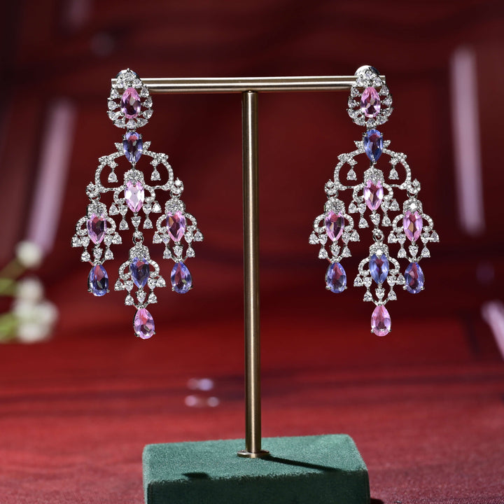 CZ White Gold Earrings