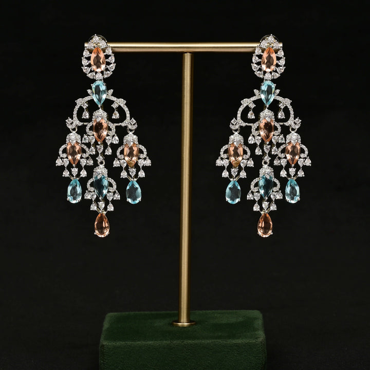 CZ White Gold Earrings