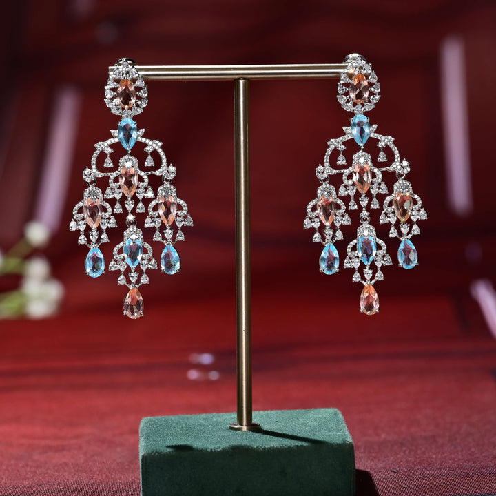CZ White Gold Earrings