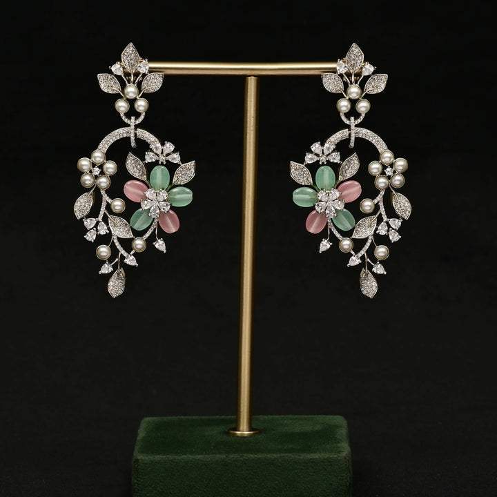 CZ White Gold Earrings