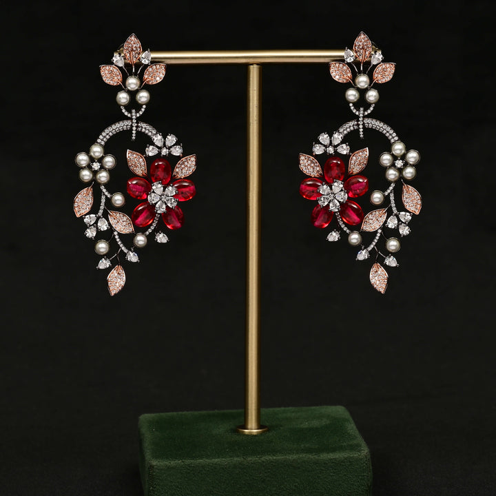 CZ White Gold Earrings