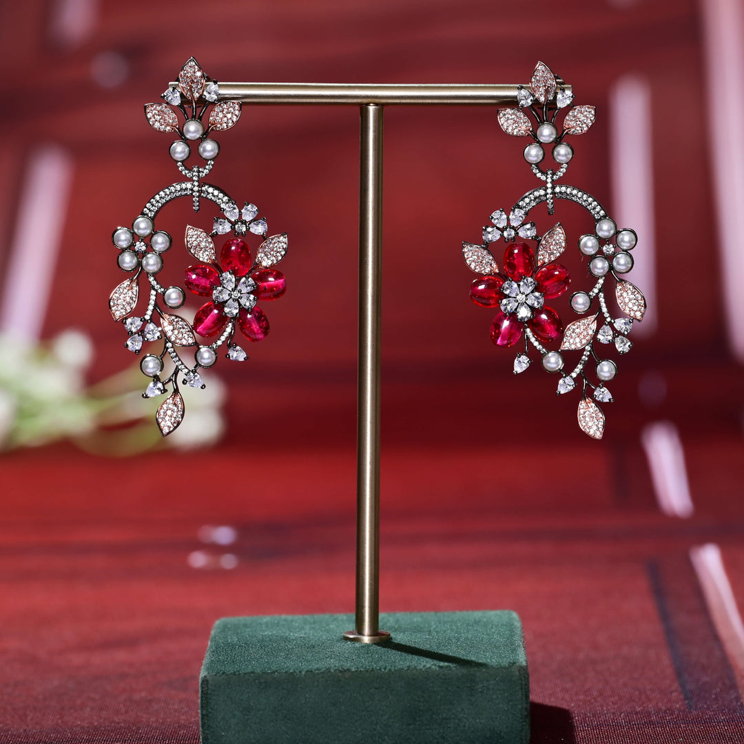 CZ White Gold Earrings